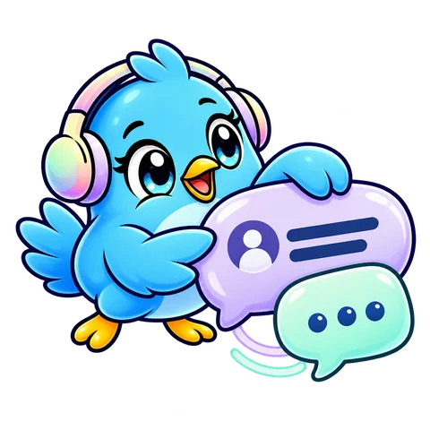 PikuZen bird opening a conversation bubble
